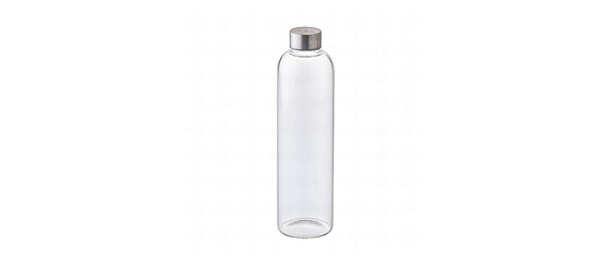 bottiglia vetro borosilicato con tappo inox lt 1 - articolo per la tavola