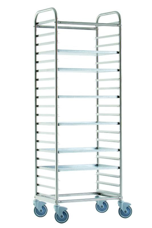 Carrello 20 teglie rivettato cm60x40x185