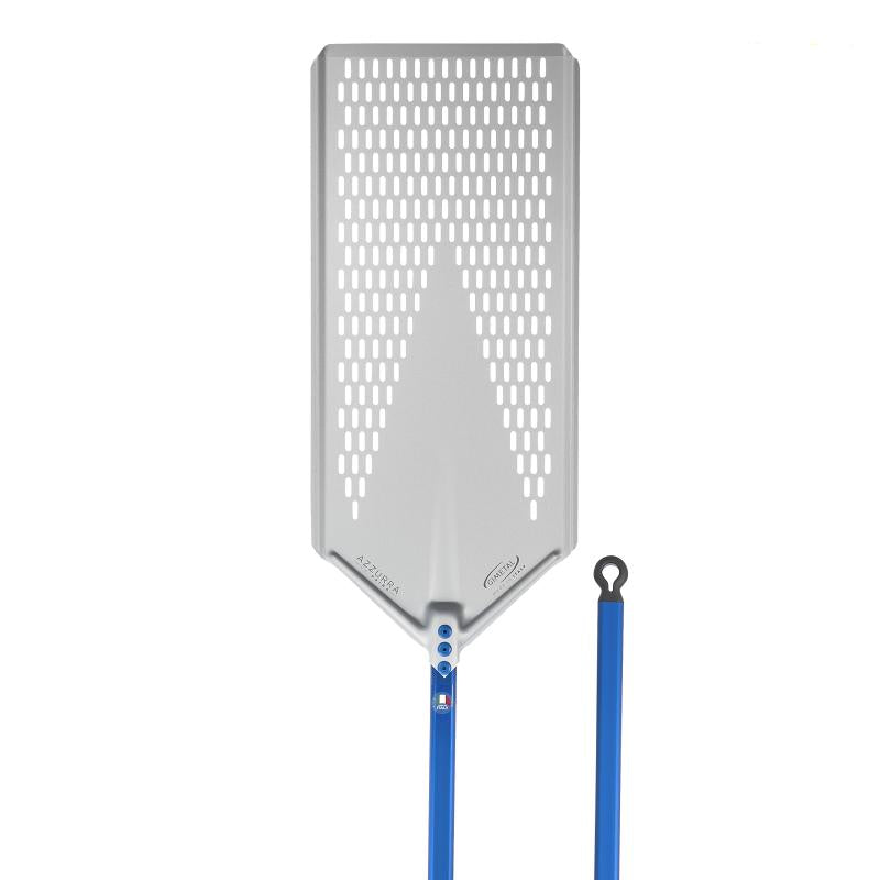 Perforated blue pizza peel 40x80 cm