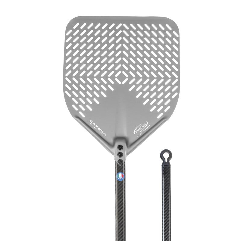 Pala pizza rettangolare forata carbon cm 33x33 articoli