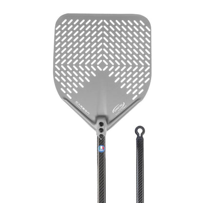 Pala pizza rettangolare forata carbon cm 36x36 articoli