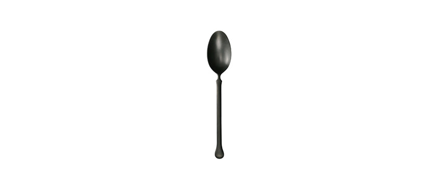 cucchiaio frutta Kiev pvd nero invecchiato acciaio inox 18/10 spessore mm 3 - cucchiaio frutta
