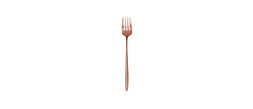 forchetta frutta Grace pvd rame satinato acciaio inox 18/10 spessore mm 2,5 - forchetta frutta