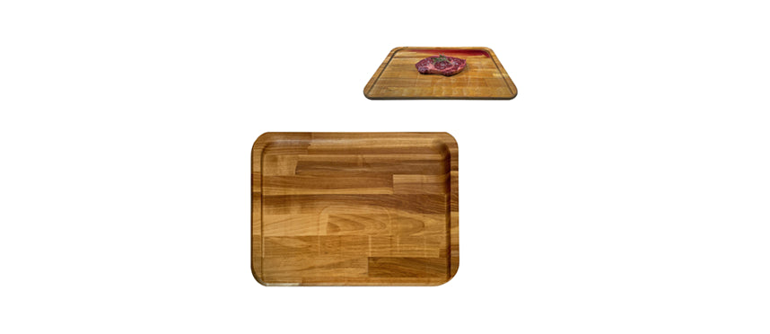 tagliere faggio con piano raccogli liquidi inclinato cm 45x30 h 1,9 - articolo buffet per organizzare e valorizzare il servizio buffet