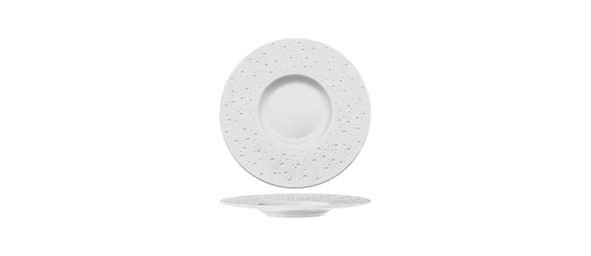 piatto piano gourmet Moon Bianco Lucido Ø 22 cm - piatto piano gourmet