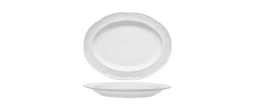 vassoio ovale ares porcellana bianca cm 35x27,5 - articolo per la tavola