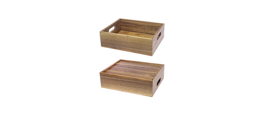 Cassetta/alzata gn 1/2 legno di acacia cm 32,5x26,5x10