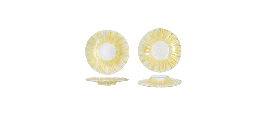 piatto gourmet doppio utilizzo lipari gold vetro decorato lavorato a mano Ø cm 30 h 4,5 - piatto