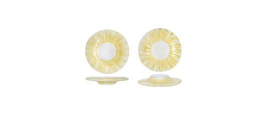 piatto gourmet doppio utilizzo lipari gold vetro decorato lavorato a mano Ø cm 30 h 4,5 - piatto