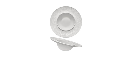 Piatto fondo gourmet inclinato damasco magnesium porcelain Ø 25,5