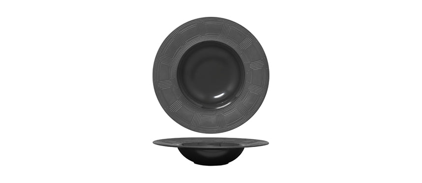 piatto fondo gourmet labyrinth black premium fine porcelain Ø cm 31 interno Ø cm 18 - piatto fondo gourmet