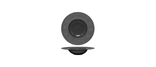 piatto fondo gourmet labyrinth black premium fine porcelain Ø cm 23 interno Ø cm 13,3 - piatto fondo gourmet