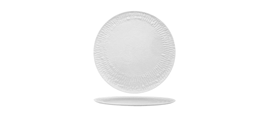 piatto gourmet eclissi vetro bianco lavorato a mano Ø cm 32,5 - piatto