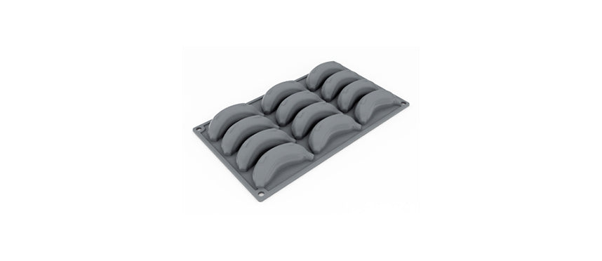 Stampo cm 30x17,5 per la realizzazione di 12 forme baby banana cm 9x4,1 h 2,5 - stampo per pasticceria