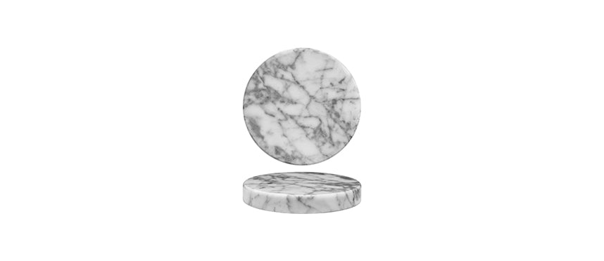 piattino tondo marble white marmo Ø cm 13 h 2 - articolo per la tavola