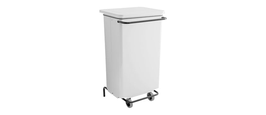 Bidone completo metallo rettangolare bianco lt 110