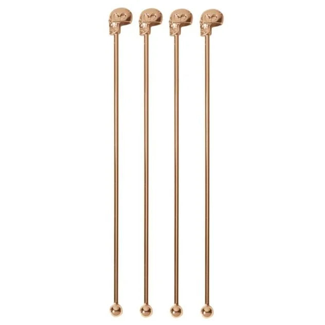 Palette cocktail teschio rame cm 18,5 4 pezzi articoli rame