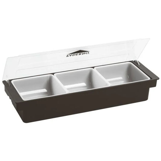 Condiment holder 3 compartments cm 49x15x9
