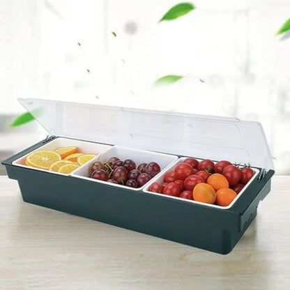 Contenitore per condimenti 3 scomparti cm 49x15x9