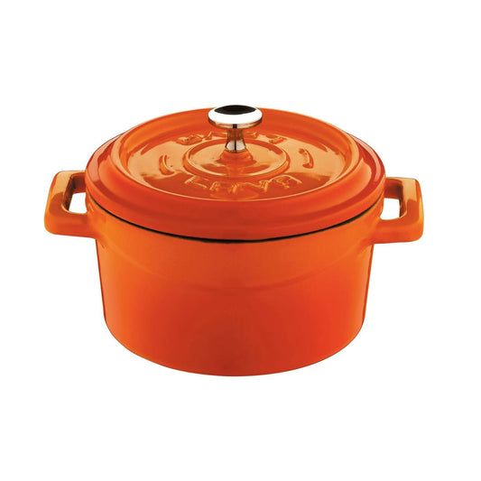 Casseruola ghisa smaltata con coperchio Ø 10 cm arancione Paderno