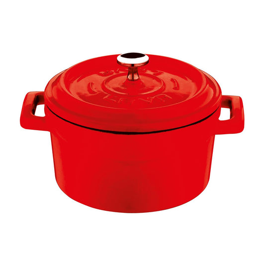 Casseruola tonda con coperchio ghisa smaltata Ø 10 cm rosso Paderno
