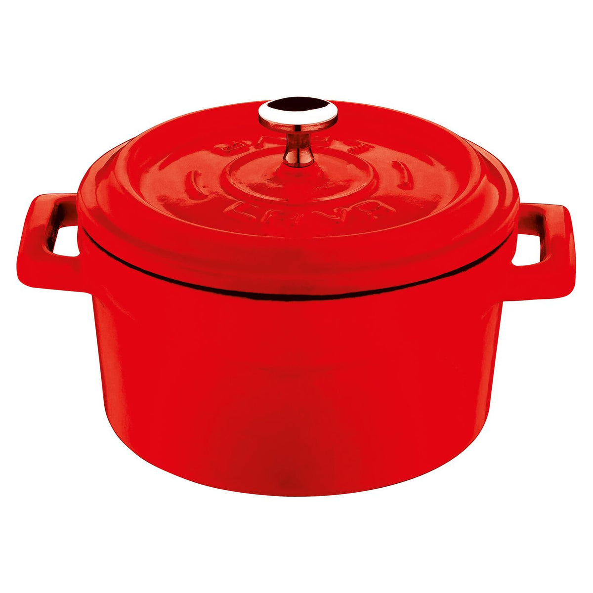 Casseruola tonda con coperchio ghisa smaltata Ø 12 cm rosso Paderno