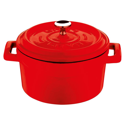 Casseruola tonda con coperchio ghisa smaltata Ø 12 cm rosso Paderno