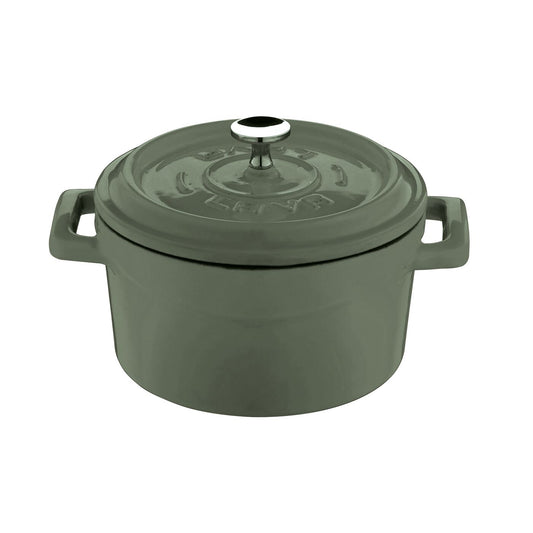Casseruola tonda con coperchio ghisa smaltata Ø 10 cm verde Paderno