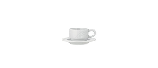 Tazza caffè Arcadia impilabile con piattino cl 8