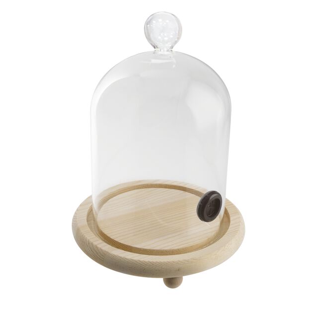 Cloche per affumicatore vetro legno cm12x16