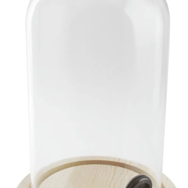 Glass cloche for smoker, wood, 12x11 cm