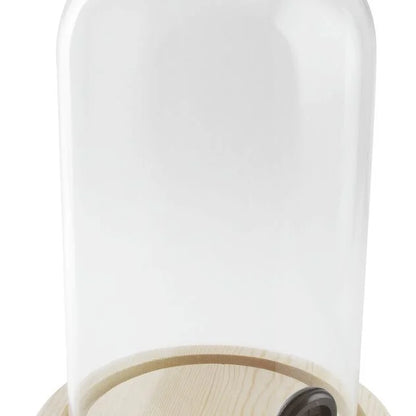 Glass cloche for smoker, wood, 12x11 cm