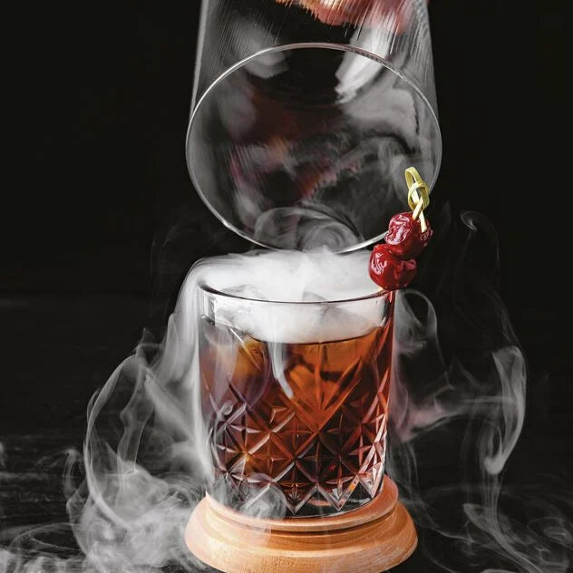Glass cloche for smoker, wood, 12x11 cm