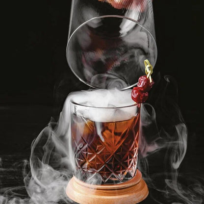 Glass cloche for smoker, wood, 12x11 cm