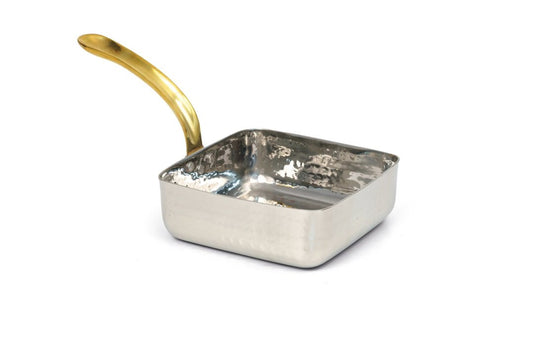 Padellino da portata quadrato cm 12x12x3,5h per cucina professionale e casa