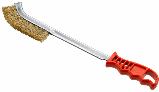 Brass-plated steel wire brush 39 cm