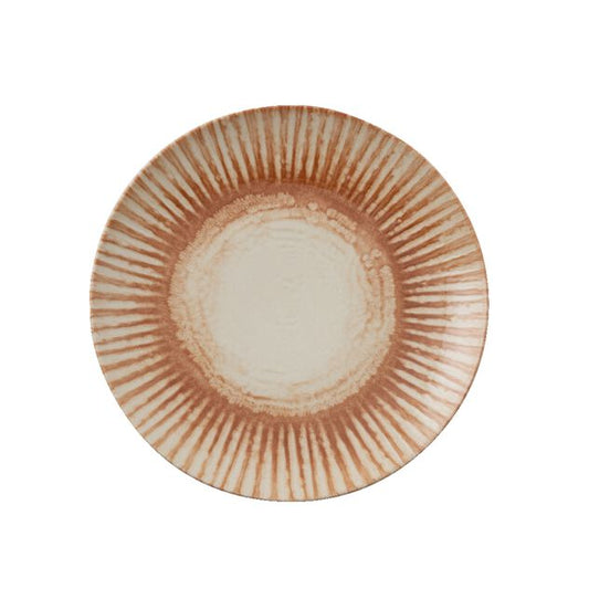 Sunlight red stoneware flat plate ø 20