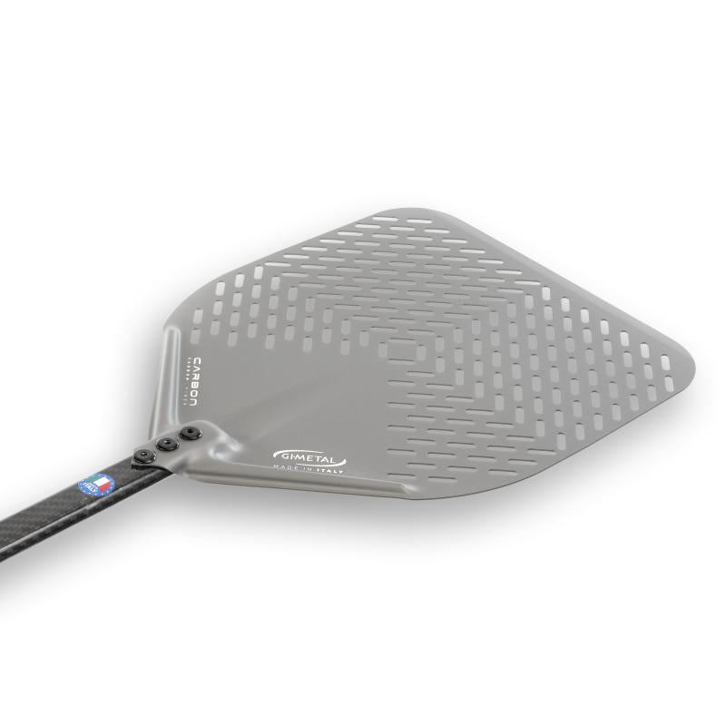 Perforated rectangular carbon pizza peel 33x33 cm