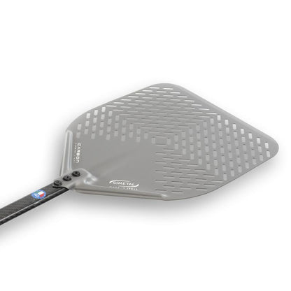 Perforated rectangular carbon pizza peel 33x33 cm