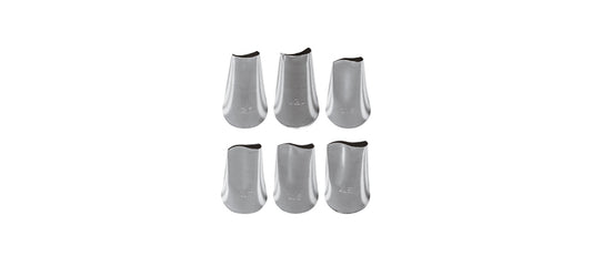 Conf. 6 pz bocchette assortite per decorare inox - articolo per pasticceria