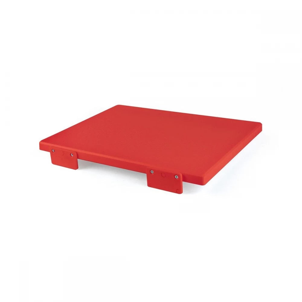 Tagliere polietilene con fermi rosso cm 50x30x2h articoli