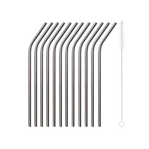 Bent + cleaning brush straws 18/10 pcs 12