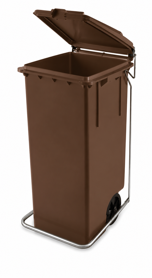 Complete brown waste bin cm 46x42x81.5 100 lt