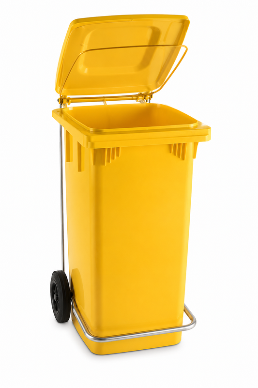 Pattumiera completa giallo cm 48x49x89 lt 120