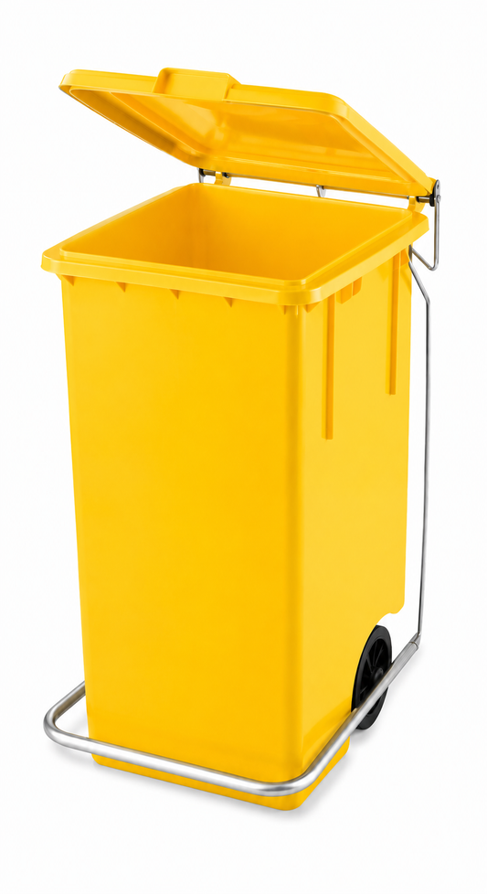 Complete yellow litter bin 46x42x70 cm 80 lt