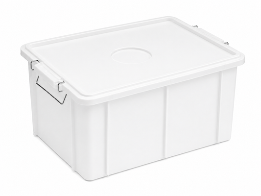 Cassetta "box" con coperchio bianca cm 45x35x25
