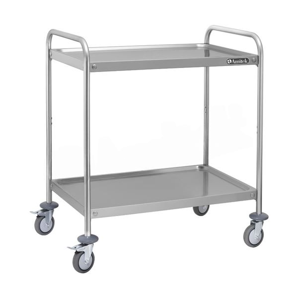 Carrello di servizio in acciaio 2 piani cm100x50