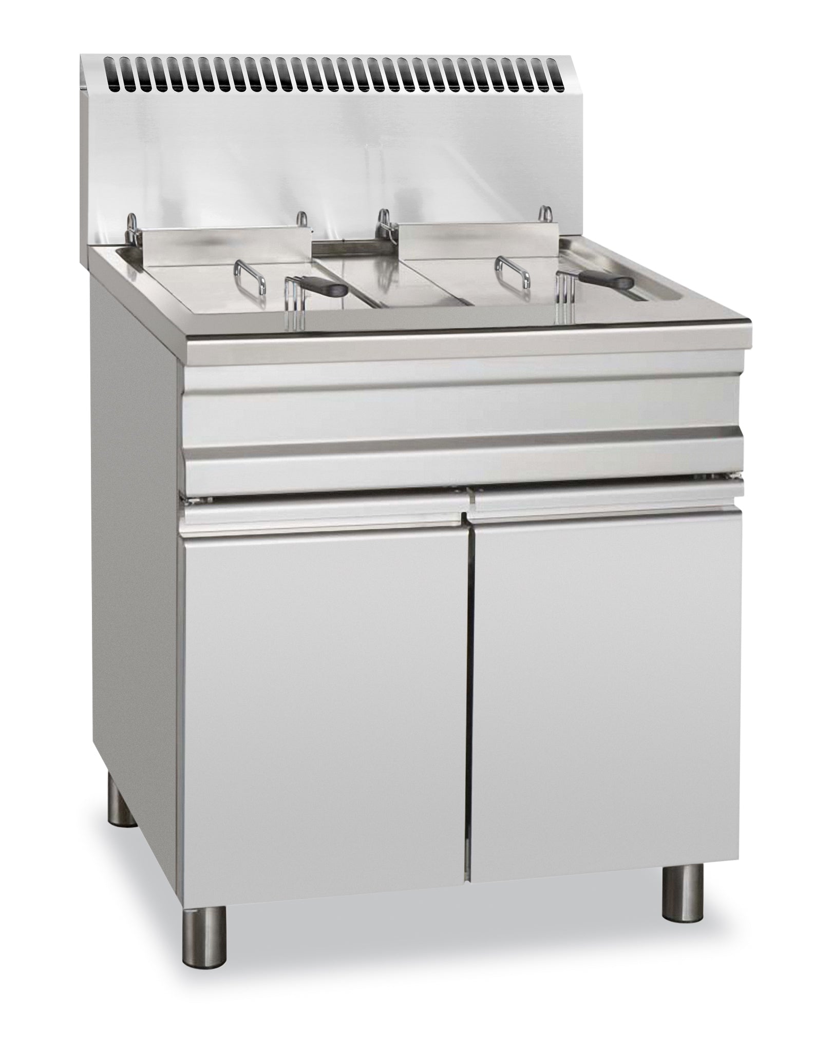 Friggitrice gas 2 vasche lt 17,5+17,5 cm 75x75x110 articoli