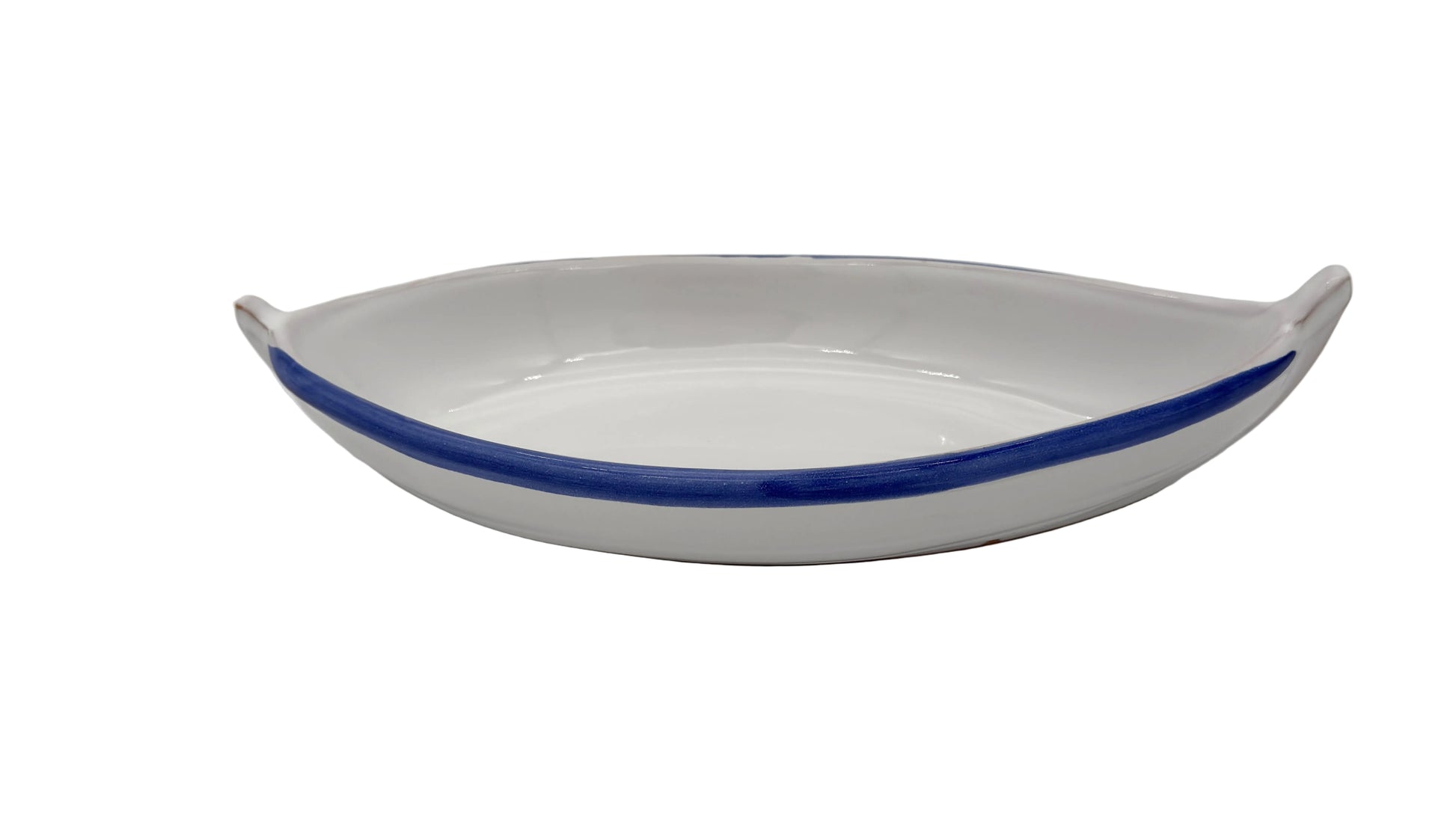 Piatto barca in terracotta linea blu cm 23 piatti