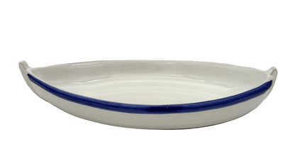 Piatto barca in terracotta linea blu cm 40 piatti